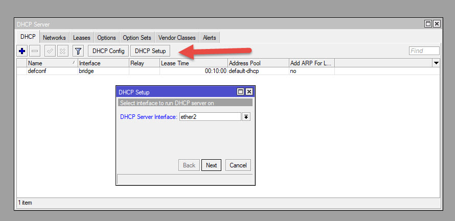 Add DHCP Server